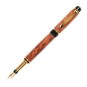    Cigar Fountain Pen   24kt Gold   Redwood Lace Burl