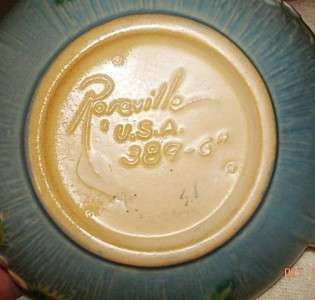 VINTAGE ROSEVILLE USA POTTERY NAPPY BOWL DISH WHITE ROSE PATTERN 1940 