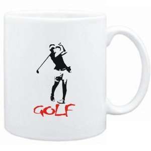  Mug White  Golf Silhouette Sports