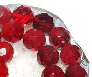 8mm Faceted Red Ruby Gemstone Loose Beads 15 AAA  
