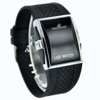 Fashion Cool Black Band Digital Day Date Mens Sport Wristwatch Rare 