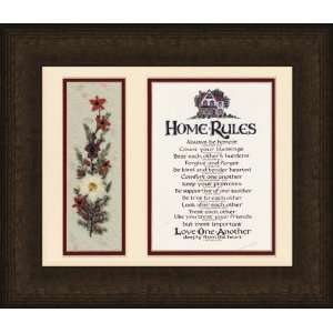  Christian Home Rules with Dried Flowers Gift Framed 12 X 