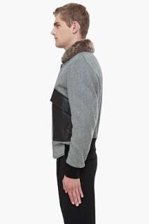 Alexander McQueen fur collar padded jacket for men  