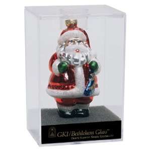   Shiny Santa Claus Glass Christmas Ornament #822006: Home & Kitchen