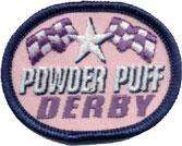 POWDER PUFF DERBY Pink Fun Patches GIRL GUIDES SCOUTS  