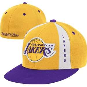   Lakers Mitchell & Ness 2 Tone Panel Down Fitted Hat