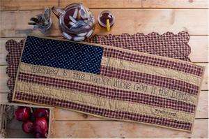 Patriotic Flag Placemat Table Runner rustic Americana  