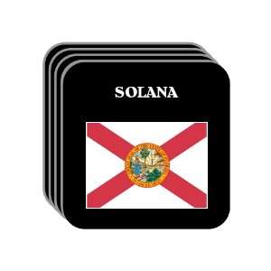 US State Flag   SOLANA, Florida (FL) Set of 4 Mini Mousepad Coasters