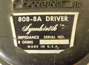 Vintage Altec Lansing 808 8A Symbiotik Driver 8 Ohms USA  