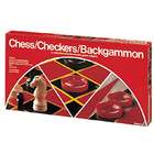 Board Games 6 in 1 Combination Game Set: Checkers, Chess, Backgammon 