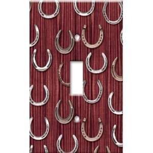    Switch Plate Cover Art Horseshoes Western Single