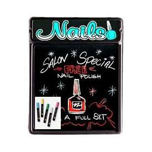  Nails Salon Teal Write On Neon Blackboard 20 x 24: Home 