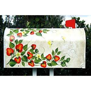  Handpainted Mailbox   Strawberries/Cream Faux Finish