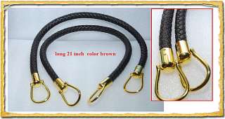 Leather Shoulder Hand Bag Replacement gold Straps black color  