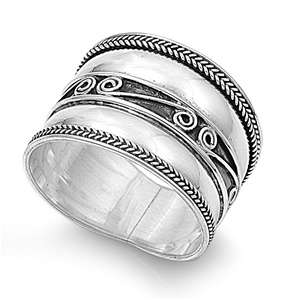 NEW STERLING SILVER RING SIZE 7 BALI DESIGN  