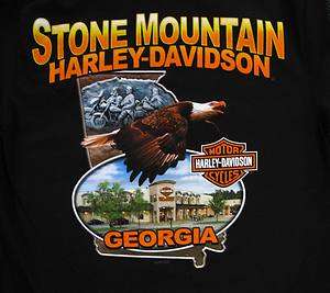 STONE MOUNTAIN HARLEY DAVIDSON MENS CUSTOM DEALER TEE SHIRT GEORGIA 