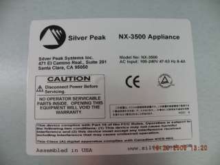 NEW Silver Peak NX3500   WAN Optimization Appliance  