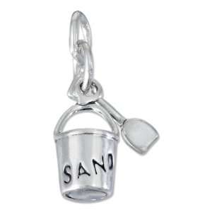  Sterling Silver Shovel with Sand Pail Charm. Jewelry