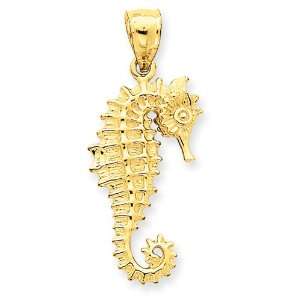  14k 3 D Seahorse Pendant Jewelry