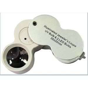 SE 30X 2 in 1 UV & 2 LED Jewelers Loupe  Industrial 