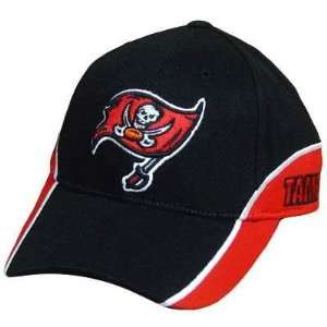  NFL TAMPA BAY BUCCANEERS BLK RED VELCRO COTTON HAT CAP 