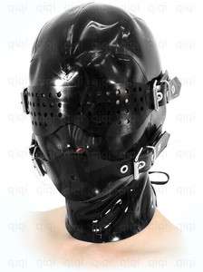 Latex/rubber/0.8mm Goggles & Masks/hood/costume/catsuit/suit/black 