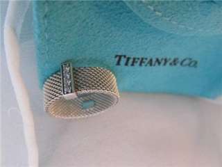 Tiffany & Co. Diamond Somerset Mesh Sterling Silver Ring  
