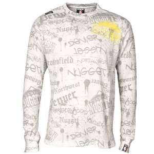 Denver Nuggets White My Block Thermal Long Sleeve Top  