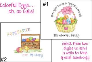Personalized COLORFUL EGGS Easter Note Cards Stationery  