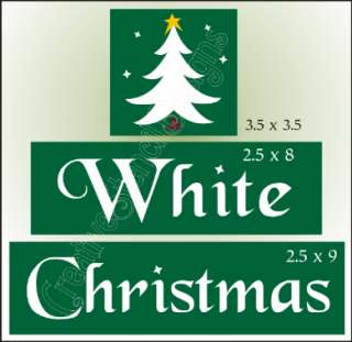 STENCIL White Christmas Tree Primitive Cabin sign block  