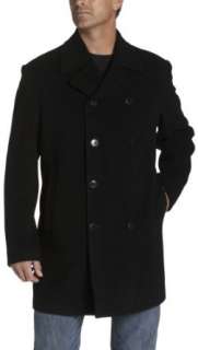  Perry Ellis Mens Wool Cashmere Pea Coat: Clothing