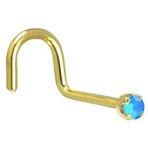  Solid 14KT Yellow Gold 2mm Caribbean Blue Austrian Crystal 