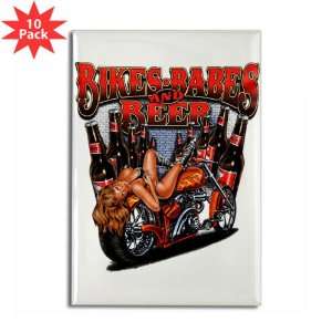 Rectangle Magnet (10 Pack) Bikes Babes and Beer 