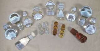 16 Old glass stoppers wine bottle corks heavy thick large NR lot 