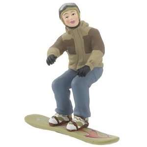  Snowboarder Boy   Tan Jacket Christmas Ornament: Home 