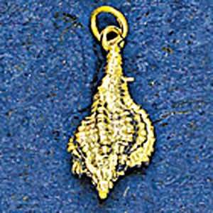   Gold 3/4 Small Full Murex Shell Nautical Pendant