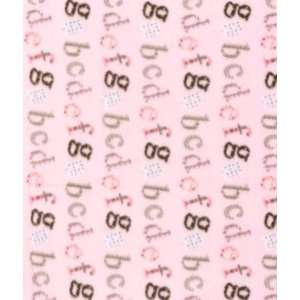  Baby Pink ABC Wiggly Stripe Fleece Fabric: Arts, Crafts 