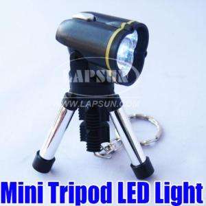 Mini Tripod LED Spotlight Flash Light Torch W/ Keyring  