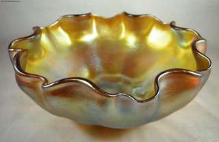 LCT Tiffany Iridescent Art Glass Bowl  