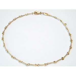   Gold Polished Finish Hand Crafted 10 Twisted Link Anklet.: Jewelry