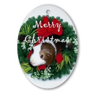 Guinea Pig Christmas Pets Oval Ornament by 