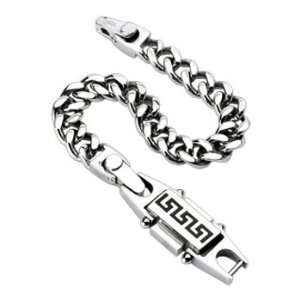  Spikes 316L Stainless Steel Chain Bracelet with Tribal 
