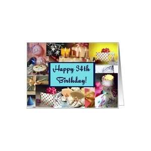  Collage 34th Birthday Card Card Toys & Games