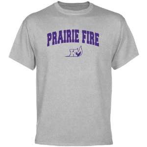  NCAA Knox College Prairie Fire Ash Logo Arch T shirt 
