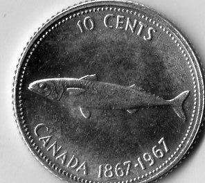 1967 canada silver dime rare 100th anniversary Canada  