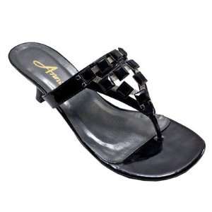  Annie Shoes 55235 BLKPAT Womens Molly Thong Sandal Baby