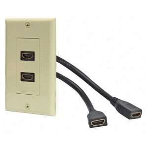 Dual HDMI Pigtail Designer Style Wallplate