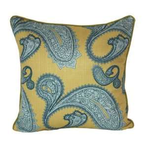   Global Collection Jaipur Paisley Pillow, 18 inch x 18 inch, Green/Blue