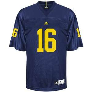   Wolverines #16 Replica Football Jersey Navy Blue: Sports & Outdoors