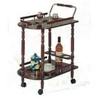 Coaster Cherry finish wood tea serving cart with brass accents